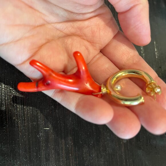 Beck Jewels large coral earrings - Picture 4 of 6